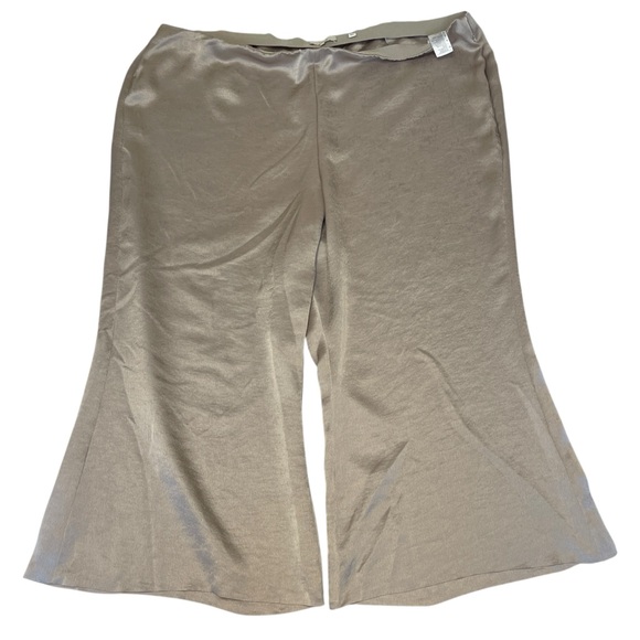 Vince Tan Oat Wide Leg Satin Professional Workwear Pant Women's Plus 22 - Picture 3 of 16